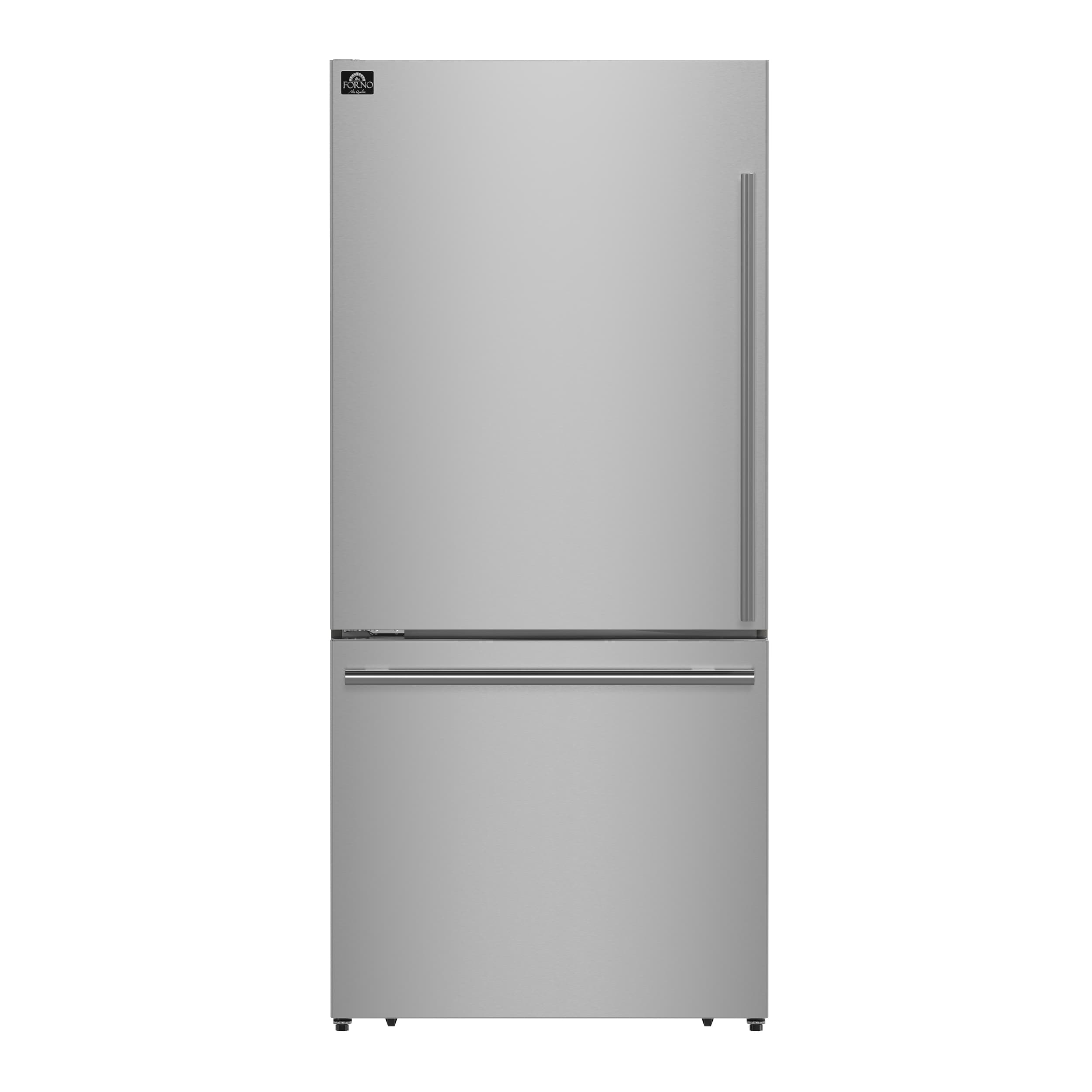 FORNO Milano Espresso 17.2-cu ft Counter-Depth Bottom-Freezer Refrigerator with Ice Maker ( Stainless steel ) ENERGY STAR Certified