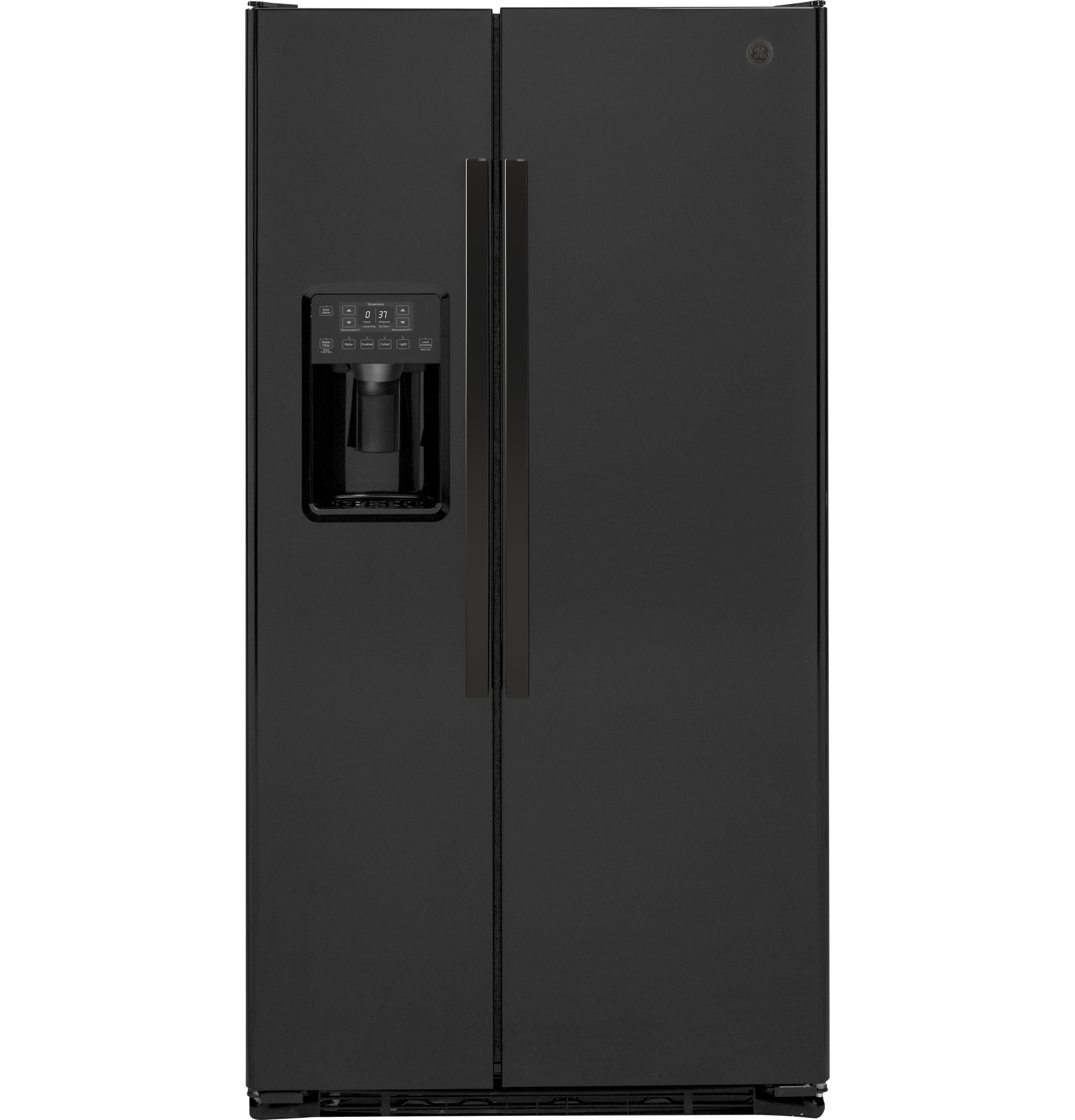 GE 21.9-cu ft Counter-Depth Side-by-Side Refrigerator with Ice Maker ,Water and Ice Dispenser ( Black )