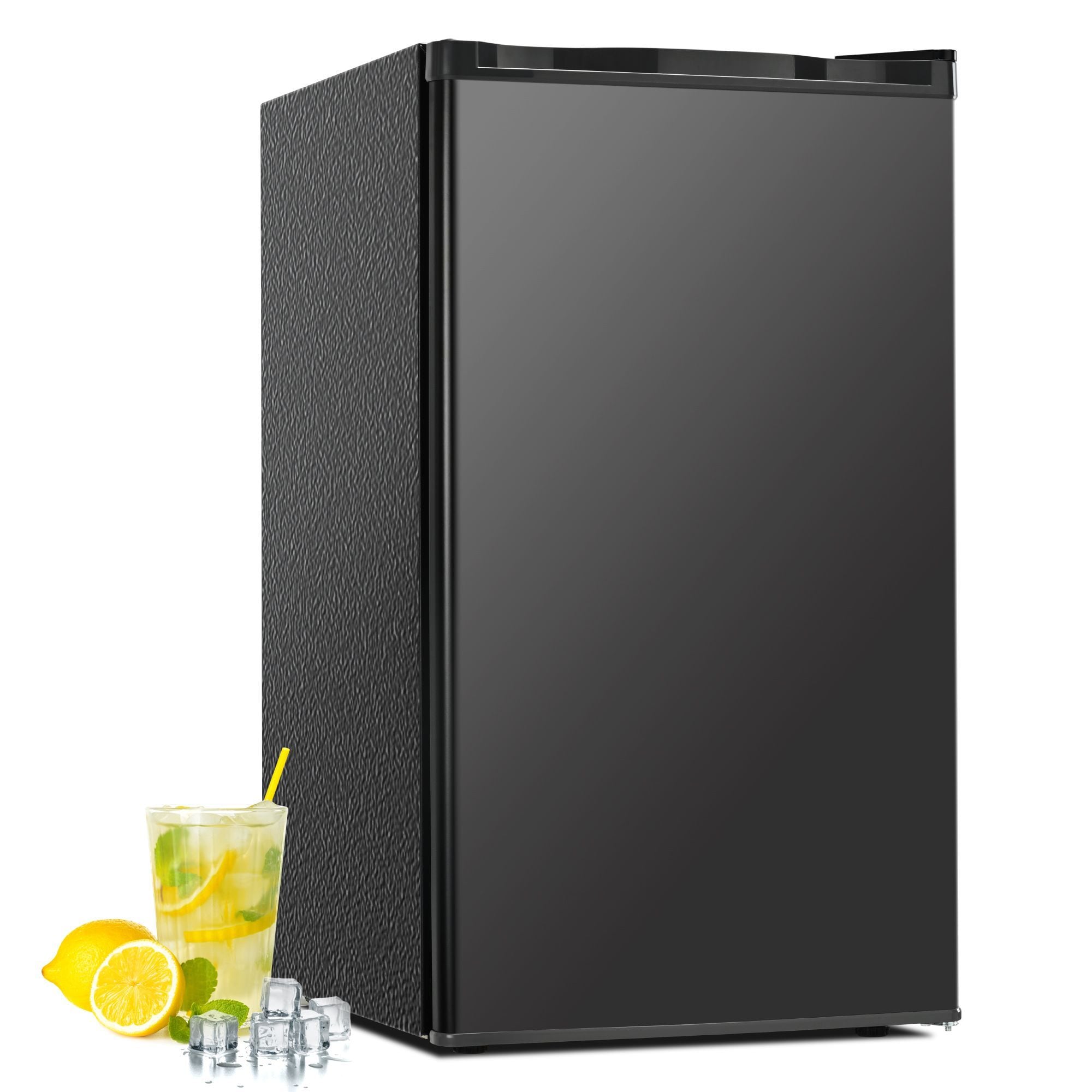 Euhomy 3.2 Cu.Ft Single Door Black Mini Fridge with Freezer