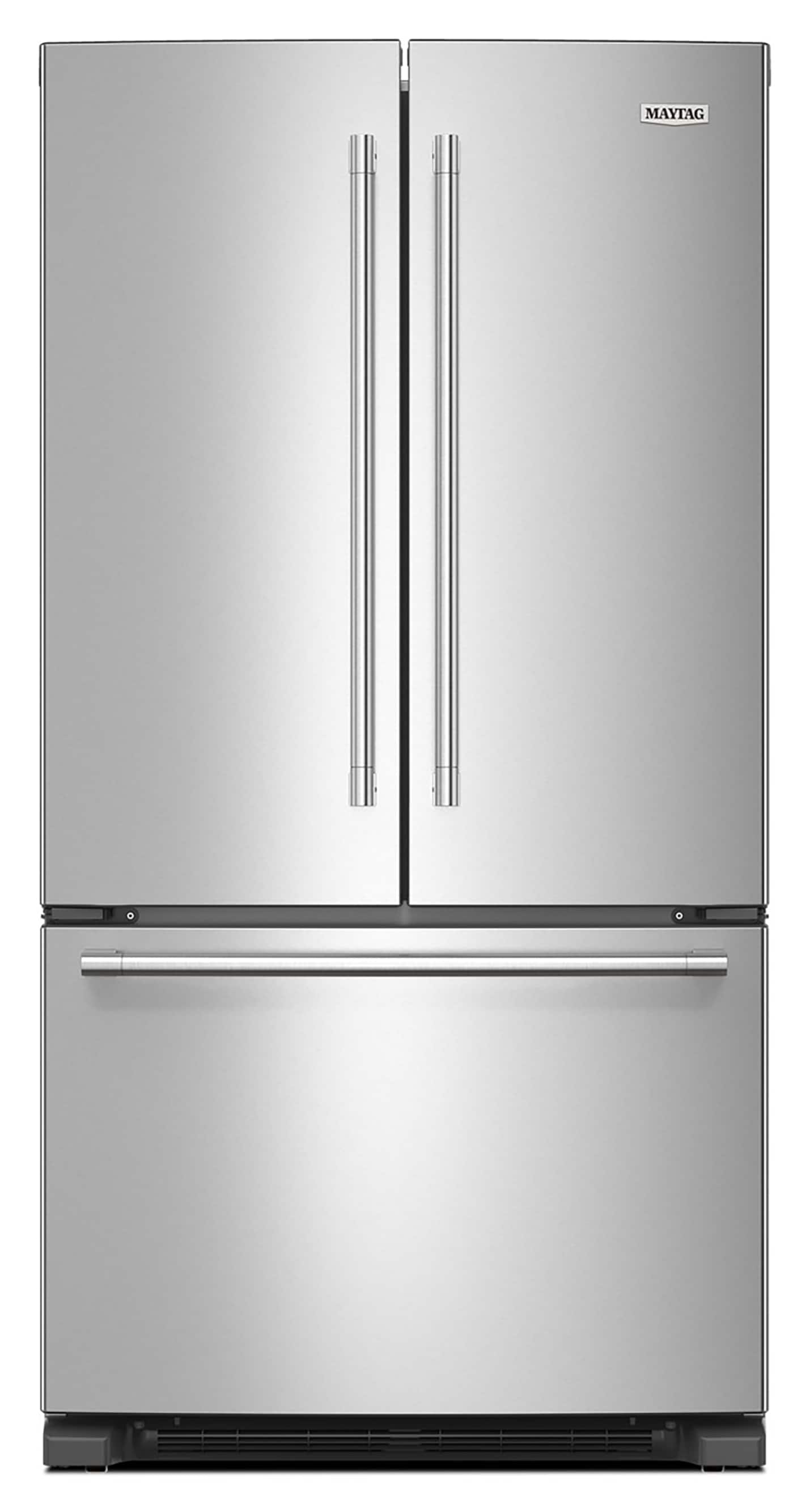 Maytag Standard-Depth 25.2-cu ft 3 -Door French Door Refrigerator with Ice Maker ( Fingerprint Resistant Stainless Steel )