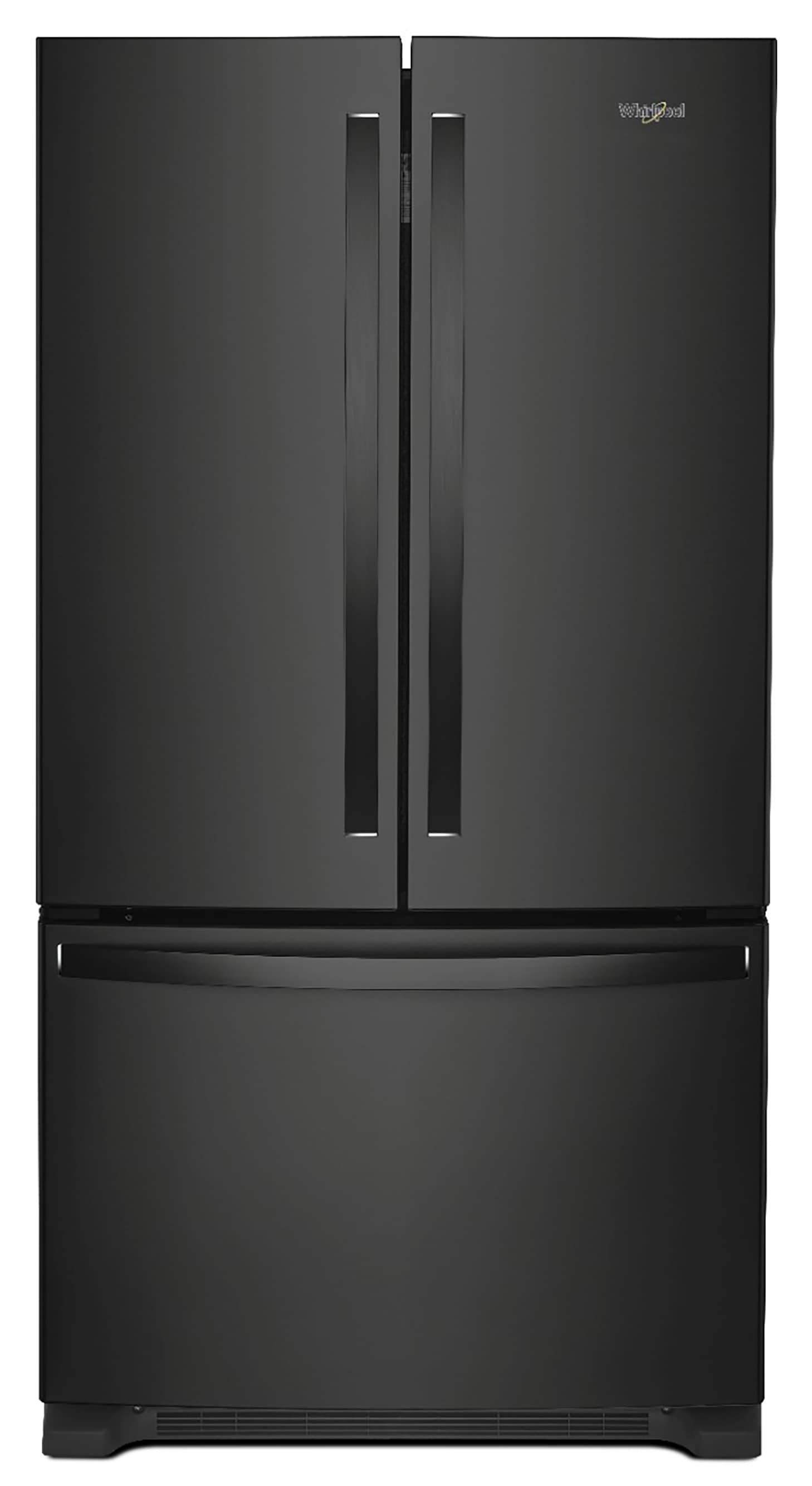 Whirlpool Counter-Depth 20-cu ft 3 -Door French Door Refrigerator with Ice Maker ( Black ) ENERGY STAR Certified