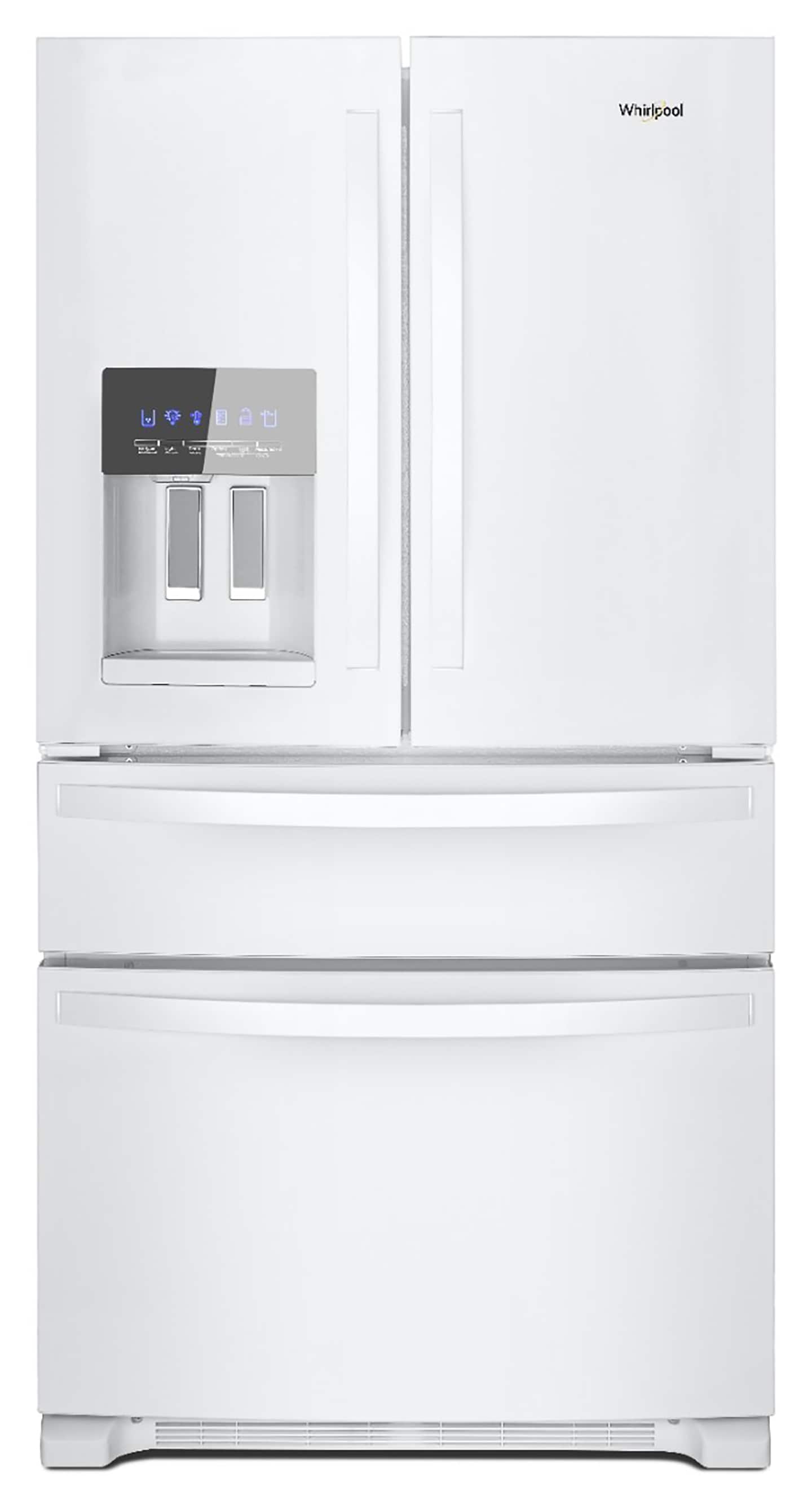 Whirlpool Standard-Depth 24.5-cu ft 4 -Door French Door Refrigerator with Ice Maker with Water and Ice Dispenser ( White ) ENERGY STAR Certified