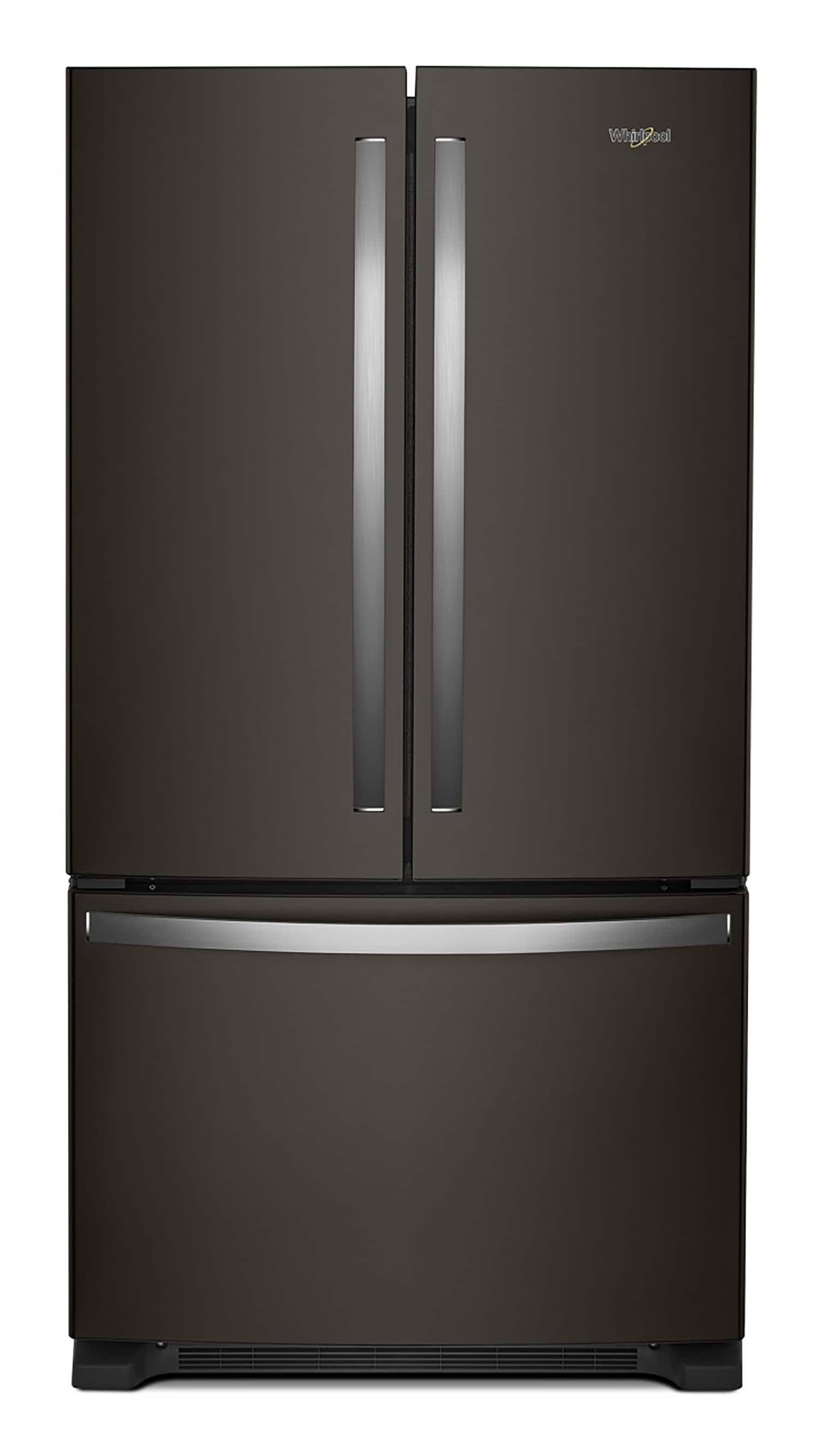 Whirlpool Counter-Depth 20-cu ft 3 -Door French Door Refrigerator with Ice Maker ( Black Stainless Steel ) ENERGY STAR Certified