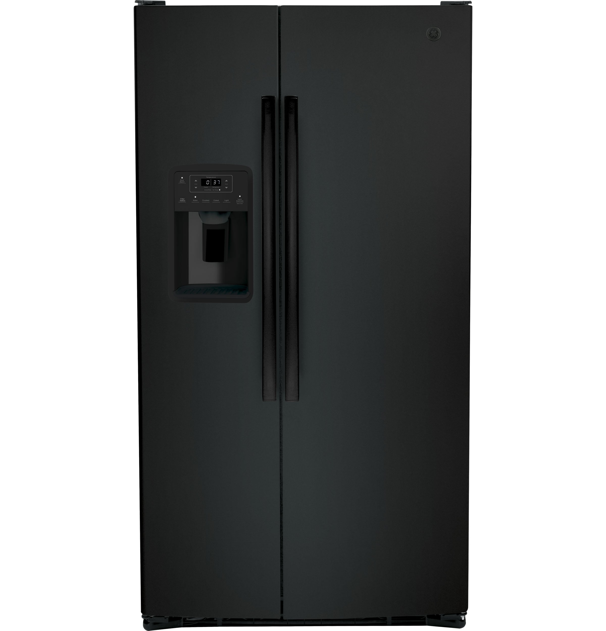 GE 25.3-cu ft Side-by-Side Refrigerator with Ice Maker ,Water and Ice Dispenser ( Black )